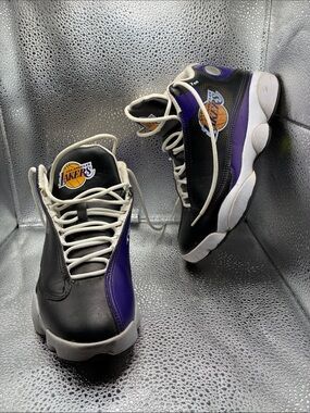 Kids' Black & Purple Basketball Sneakers